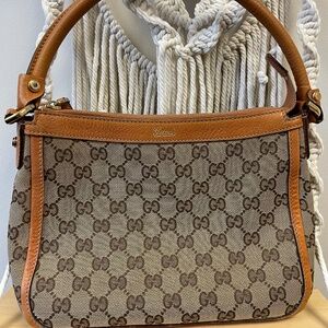 Gucci Beige/Brown GG Canvas Small Abbey Shoulder Bag